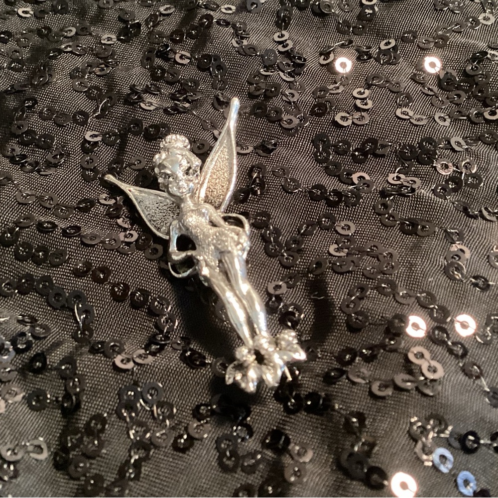 Vintage Walt Disney Tinker Bell Silver Brooch
